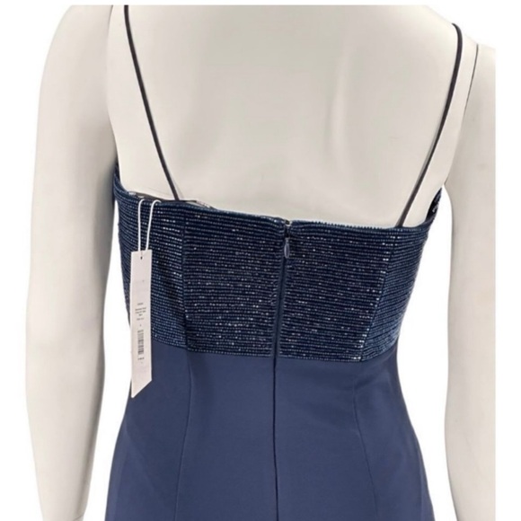 CUSHNIE Embellished Beaded Neckline Bodice Bodycon Cocktail Pencil Midi Dress - Picture 15 of 16